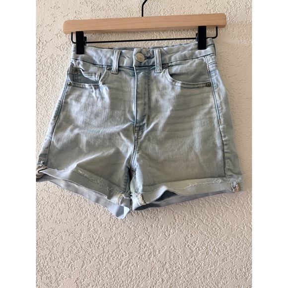 American Eagle Outfitters Pants - American Eagle Next Level Stretch Light Wash High Waisted Denim Shorts Size 2